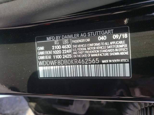 2019 MERCEDES-BENZ C 300 WDDWF8DB0KR462565