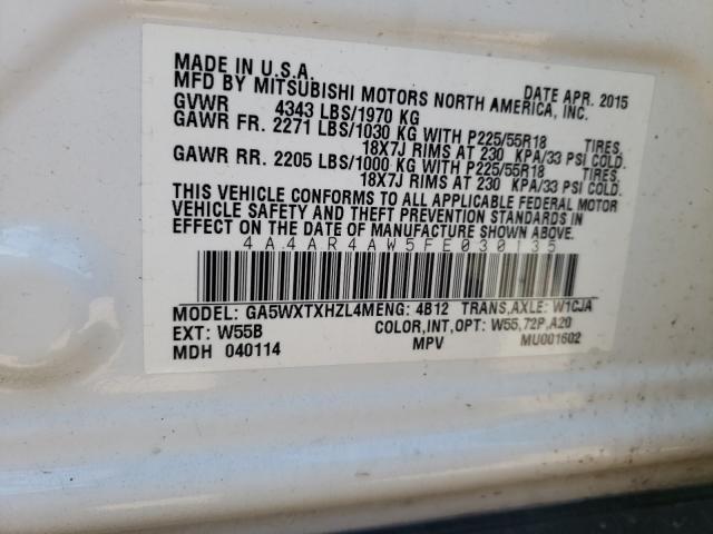 2015 MITSUBISHI OUTLANDER 4A4AR4AW5FE030135