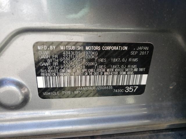 2018 MITSUBISHI OUTLANDER JA4AR3AU6JZ008835