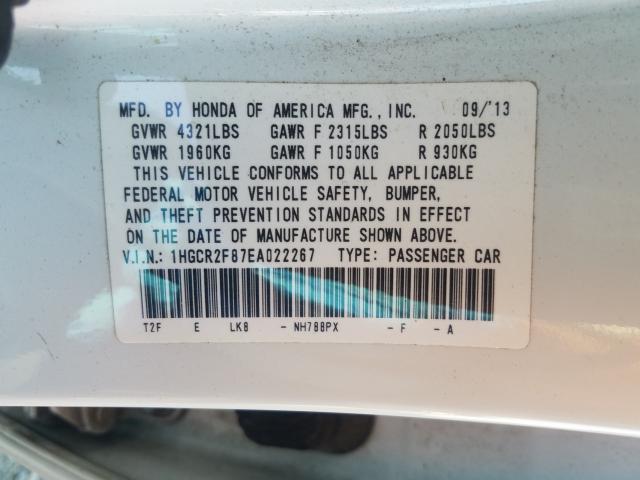 2014 HONDA ACCORD EXL 1HGCR2F87EA022267