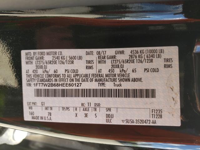 2017 FORD 150 PU SCI 1FT7W2B68HEE60127