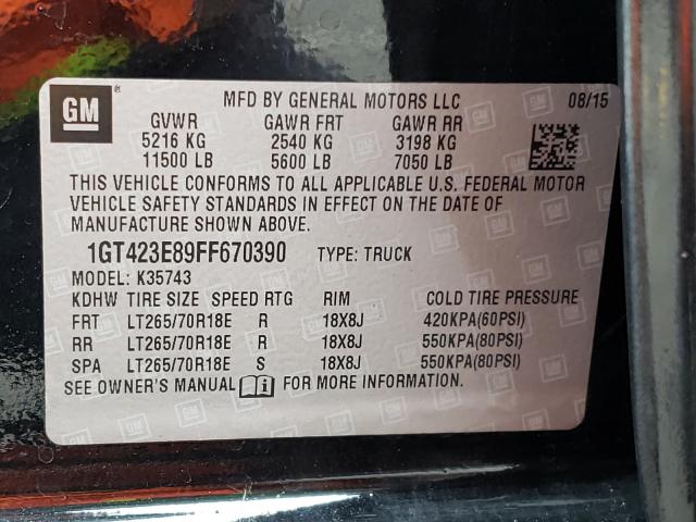 2015 GMC SIERRA K35 1GT423E89FF670390