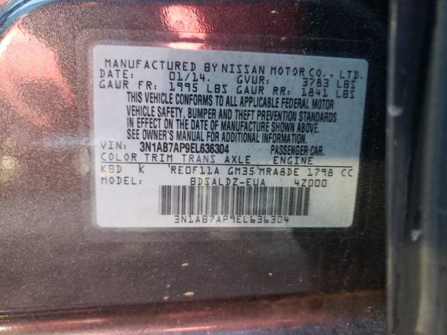2014 NISSAN SENTRA S 3N1AB7AP9EL636304