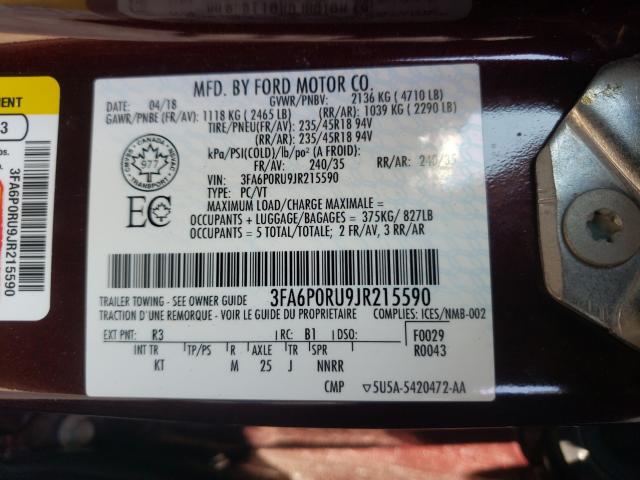 2018 FORD FUSION TIT 3FA6P0RU9JR215590
