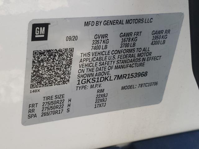 2021 GMC YUKON DENA 1GKS1DKL7MR153968