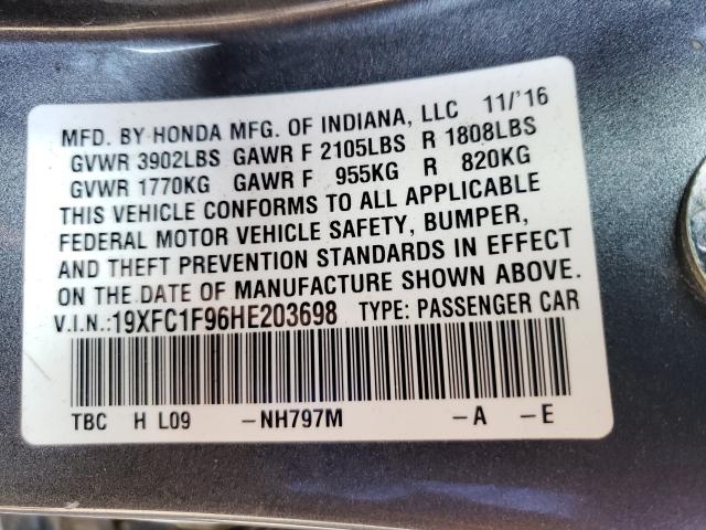2017 HONDA CIVIC TOUR 19XFC1F96HE203698