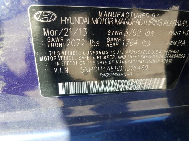 2013 HYUNDAI ELANTRA GL 5NPDH4AE8DH316489