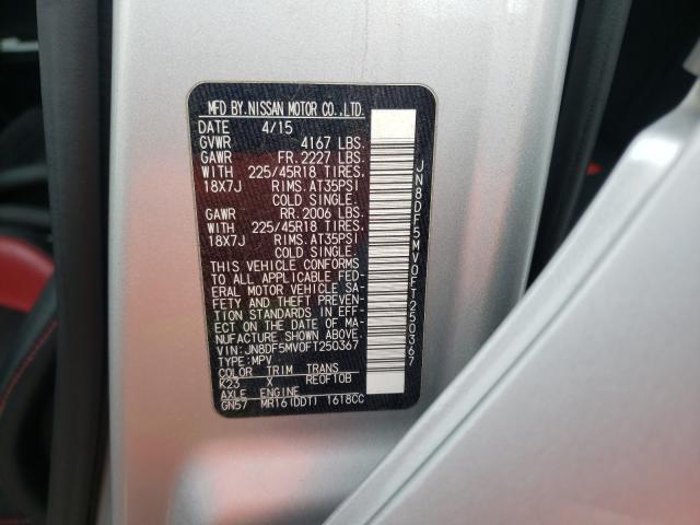 2015 NISSAN JUKE NISMO JN8DF5MV0FT250367