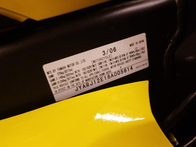 2006 YAMAHA YZFR6 L JYARJ12E16A005614