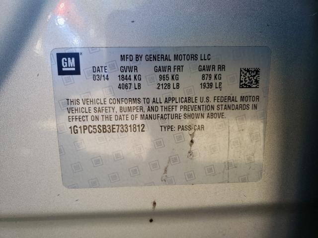 2014 CHEVROLET CRUZE LT 1G1PC5SB3E7331812