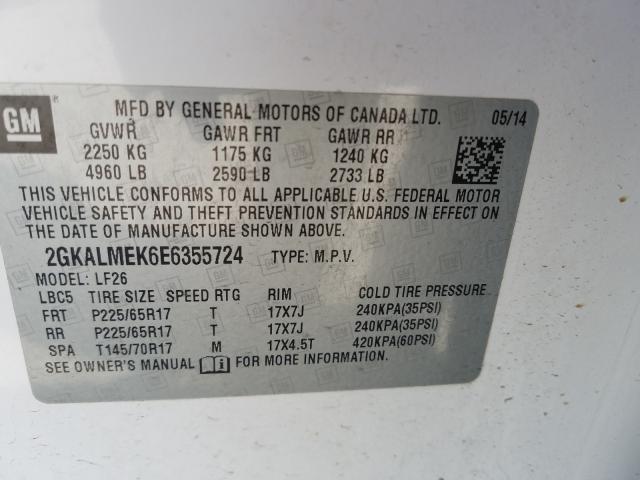 2014 GMC TERRAIN SL 2GKALMEK6E6355724