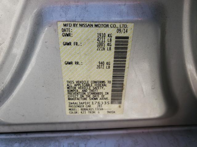 2015 NISSAN ALTIMA 2.5 1N4AL3AP1FC176335