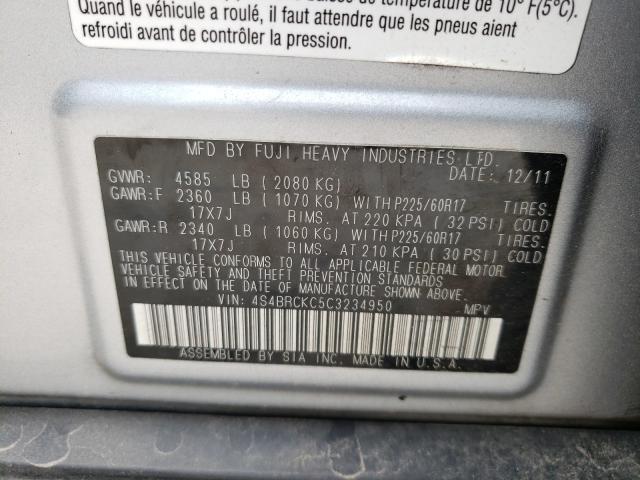 2012 SUBARU OUTBACK 2. 4S4BRCKC5C3234950