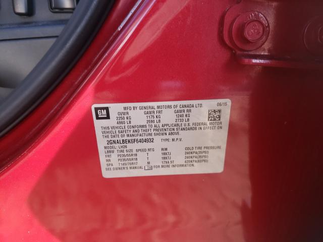 2015 CHEVROLET EQUINOX LT 2GNALBEK6F6404932