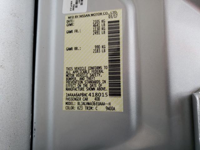 2017 NISSAN MAXIMA 3.5 1N4AA6AP8HC418015