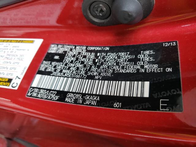 2014 TOYOTA 4RUNNER SR JTEBU5JR5E5166172