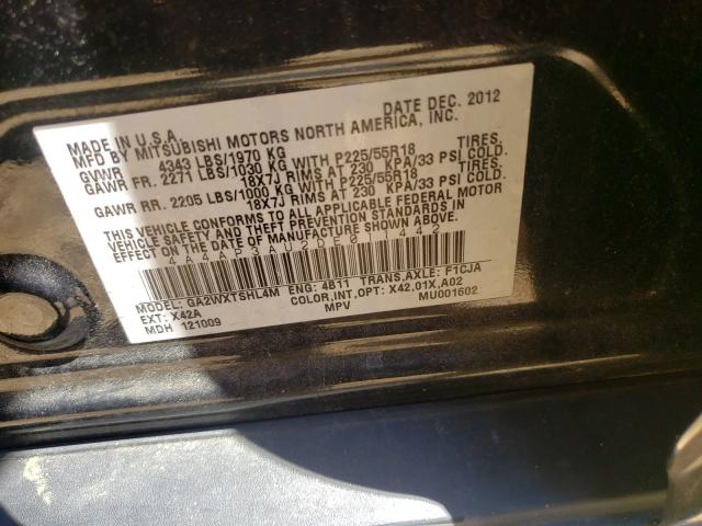 2013 MITSUBISHI OUTLANDER 4A4AP3AU2DE011442