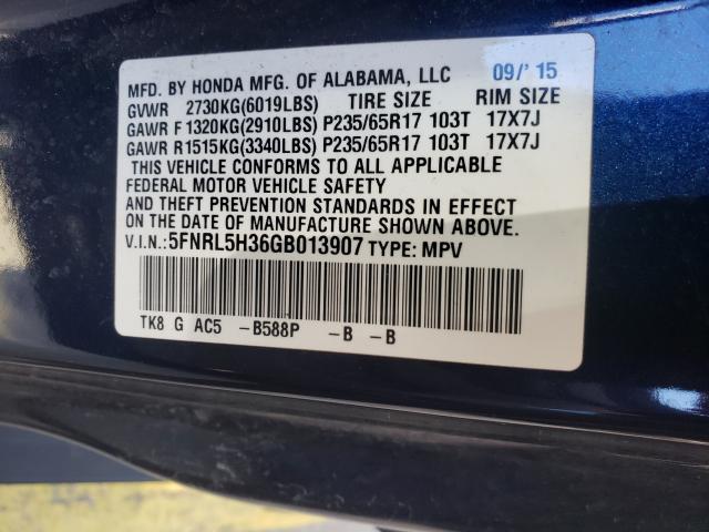 2016 HONDA ODYSSEY SE 5FNRL5H36GB013907