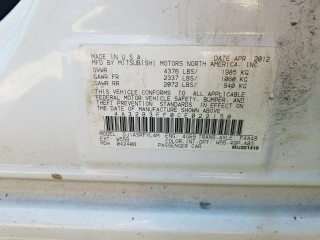 2012 MITSUBISHI GALANT ES 4A32B3FF0CE022150