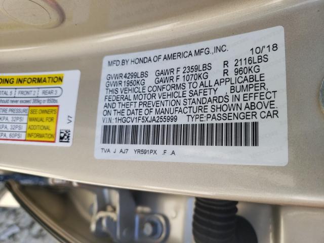2018 HONDA ACCORD EXL 1HGCV1F5XJA255999