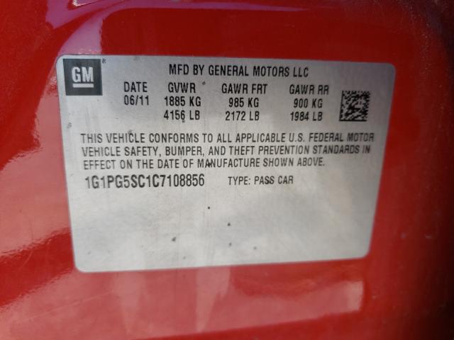 2012 CHEVROLET CRUZE LT 1G1PG5SC1C7108856