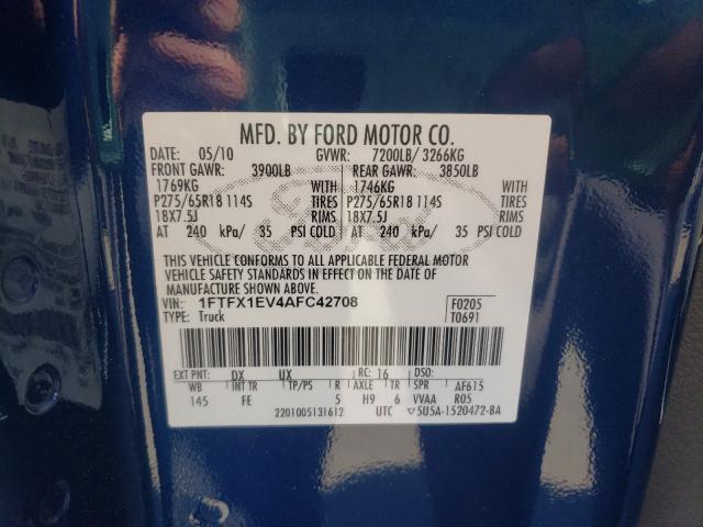2010 FORD F150 SUPER 1FTFX1EV4AFC42708