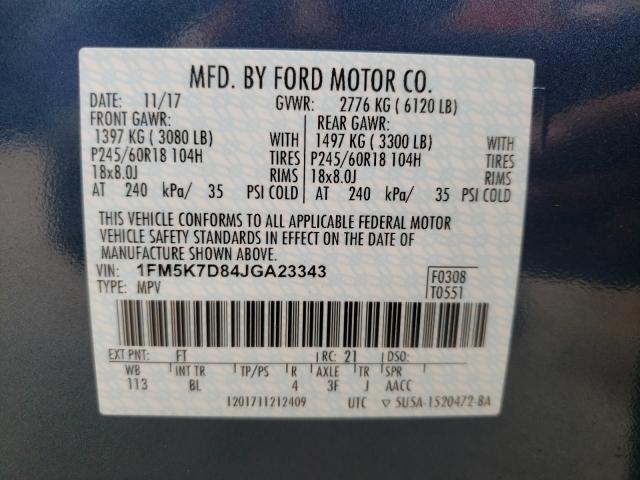 2018 FORD EXPLORER X 1FM5K7D84JGA23343