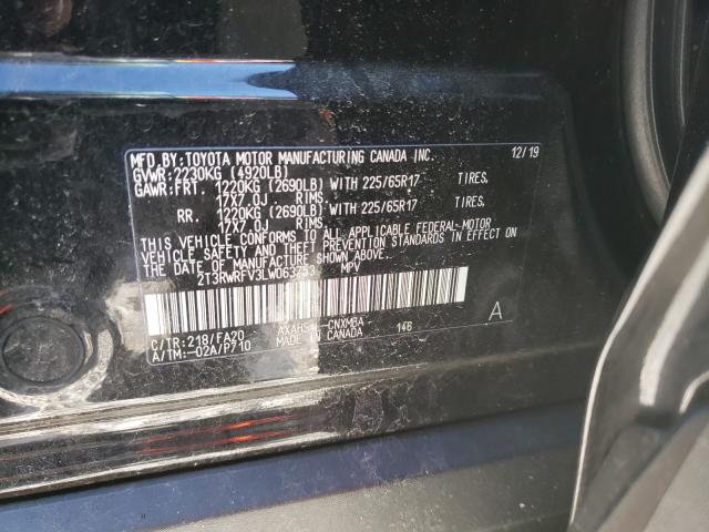 2020 TOYOTA RAV4 XLE 2T3RWRFV3LW063753