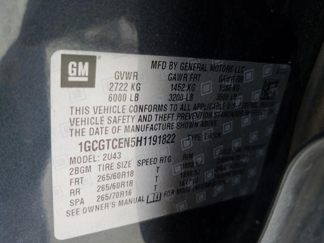 2017 CHEVROLET COLORADO L - 1GCGTCEN5H1191822