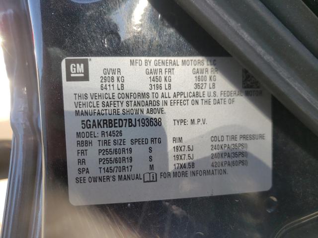 2011 BUICK ENCLAVE CX 5GAKRBED7BJ193638