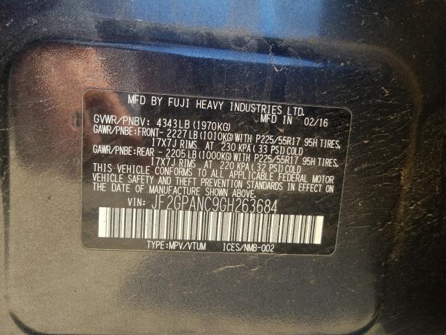 2016 SUBARU CROSSTREK JF2GPANC9GH263684