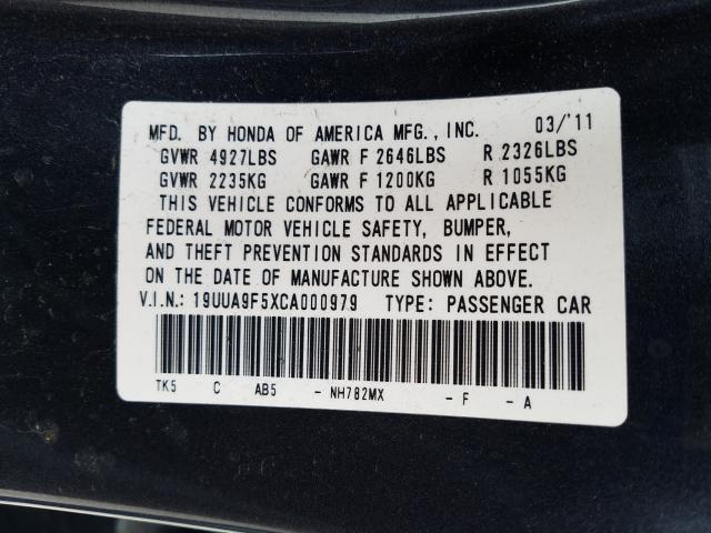 2012 ACURA TL 19UUA9F5XCA000979