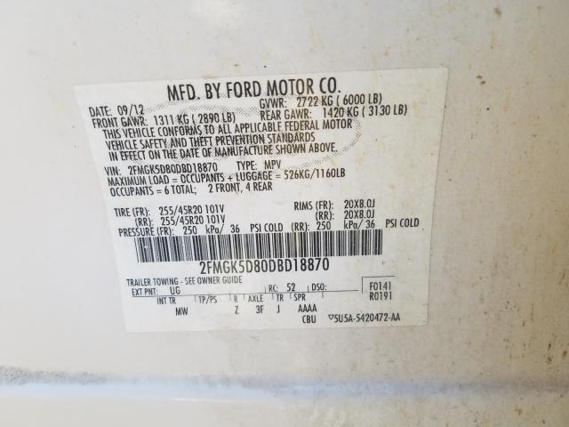 2013 FORD FLEX LIMIT 2FMGK5D80DBD18870