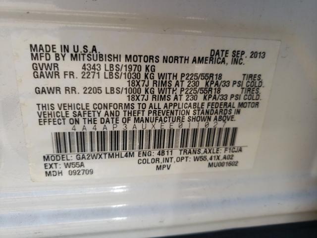 2014 MITSUBISHI OUTLANDER 4A4AP3AUXEE011027