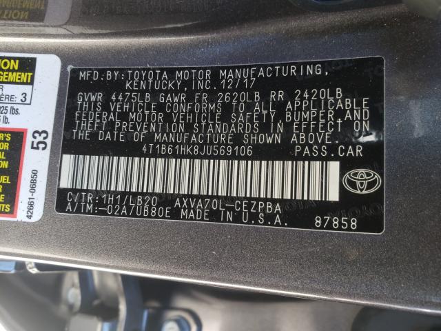 2018 TOYOTA CAMRY XSE 4T1B61HK8JU569106