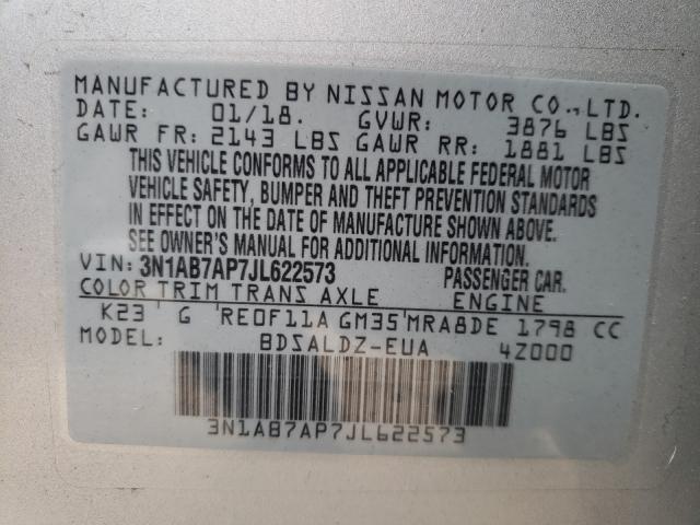 2018 NISSAN SENTRA S 3N1AB7AP7JL622573