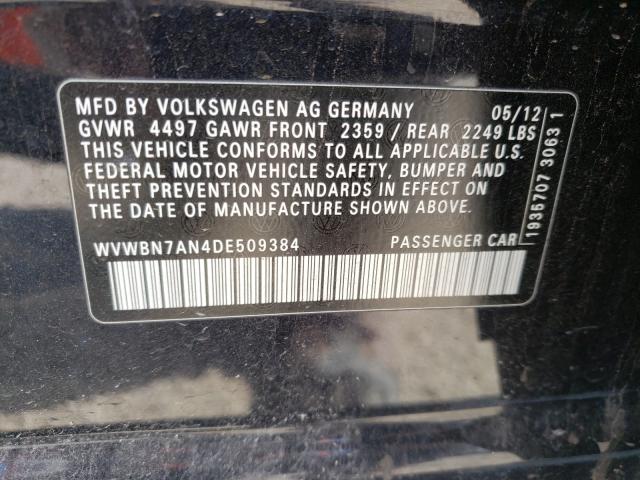 2013 VOLKSWAGEN CC SPORT WVWBN7AN4DE509384