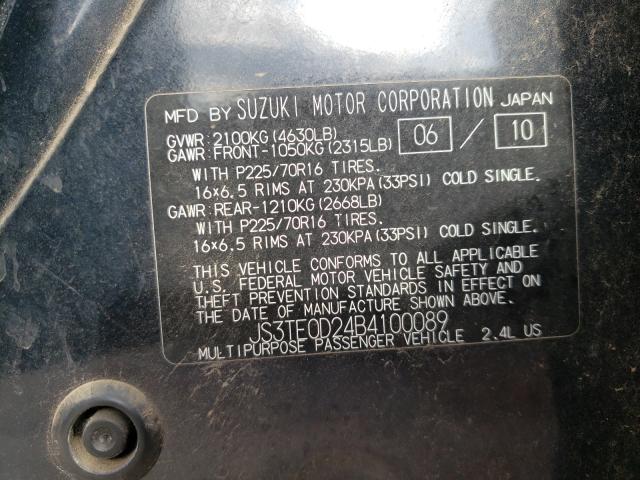 2011 SUZUKI GRAND VITA JS3TE0D24B4100089