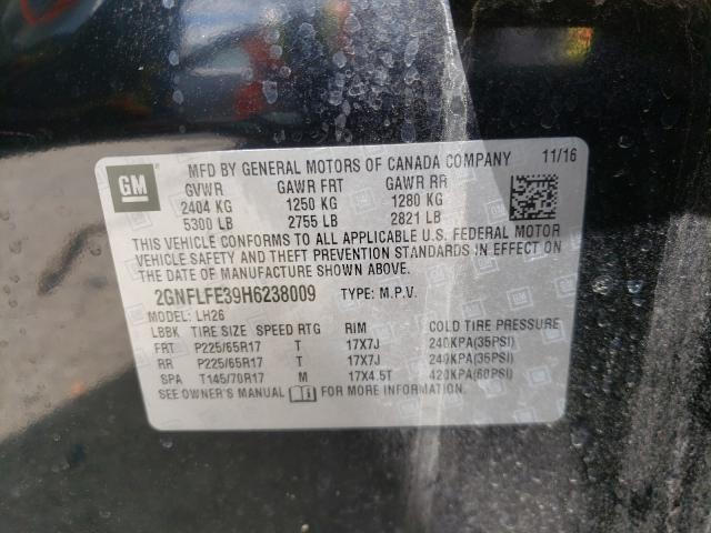 2017 CHEVROLET EQUINOX LT 2GNFLFE39H6238009