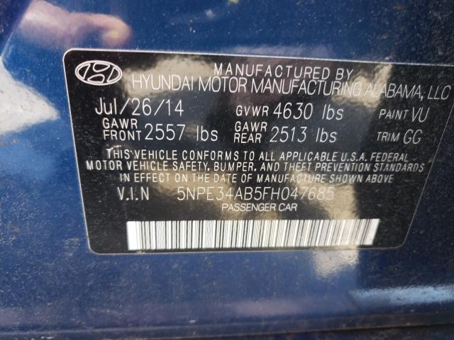 2015 HYUNDAI SONATA SPO 5NPE34AB5FH047685