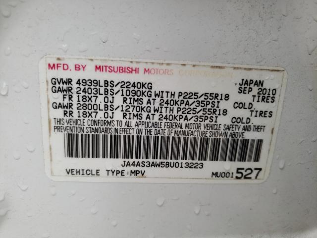 2011 MITSUBISHI OUTLANDER JA4AS3AW5BU013223