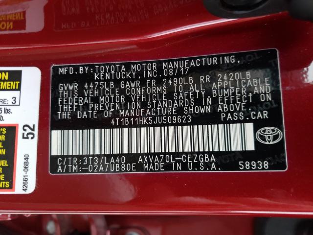 2018 TOYOTA CAMRY L 4T1B11HK5JU509623
