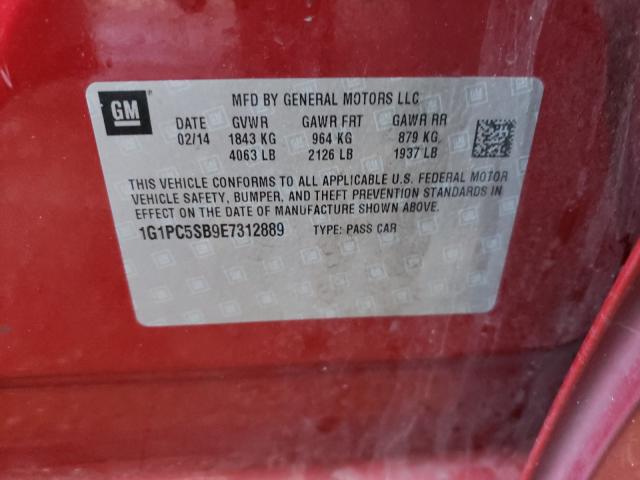 2014 CHEVROLET CRUZE LT 1G1PC5SB9E7312889