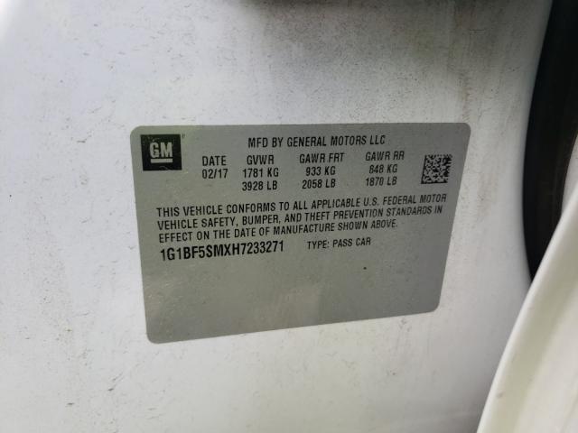 2017 CHEVROLET CRUZE PREM 1G1BF5SMXH7233271