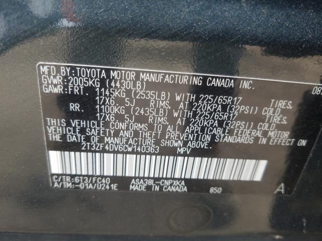 2012 TOYOTA RAV4 2T3ZF4DV6CW140363