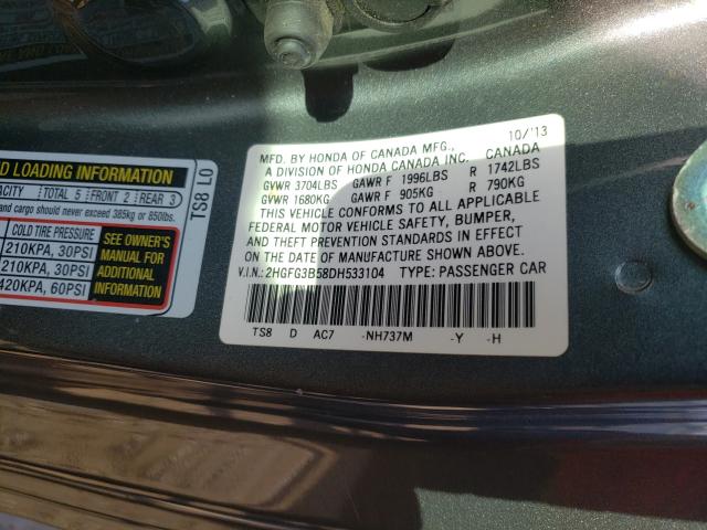 2013 HONDA CIVIC LX 2HGFG3B58DH533104