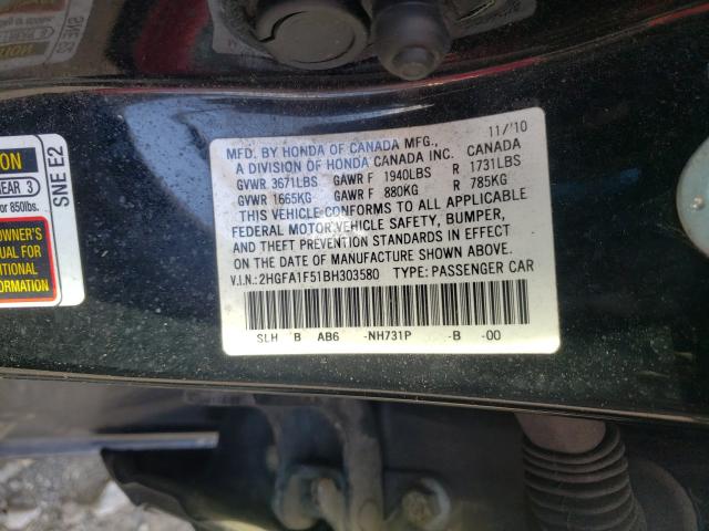 2011 HONDA CIVIC LX 2HGFA1F51BH303580
