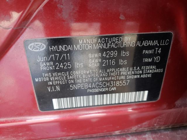 2012 HYUNDAI SONATA GLS 5NPEB4AC5CH318557