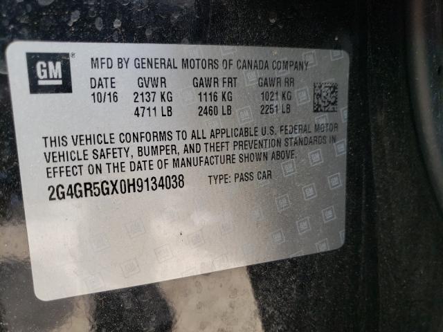 2017 BUICK REGAL PREM 2G4GR5GX0H9134038