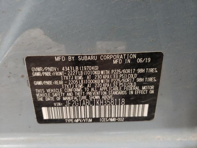 2019 SUBARU CROSSTREK JF2GTABC1KH358118